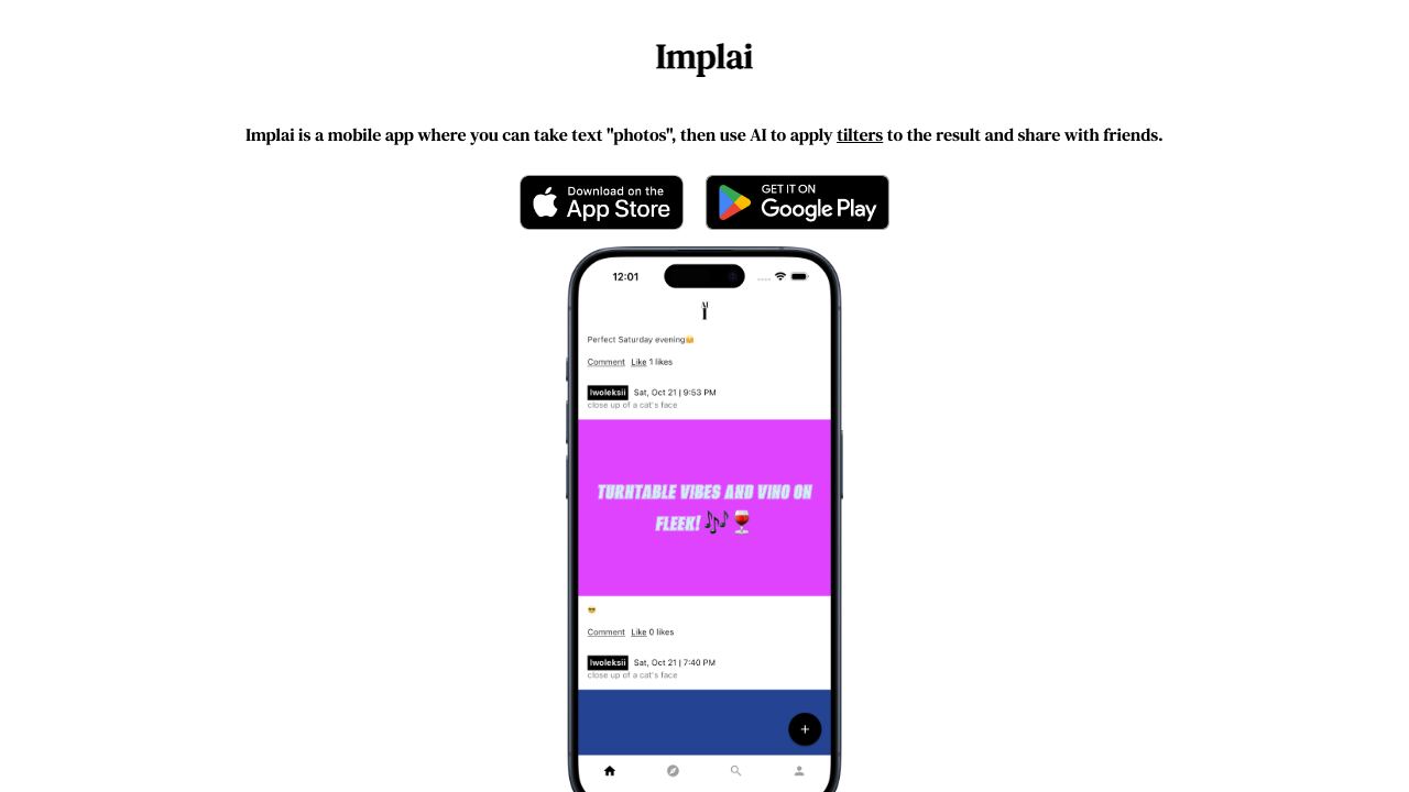 Implai 网站截图