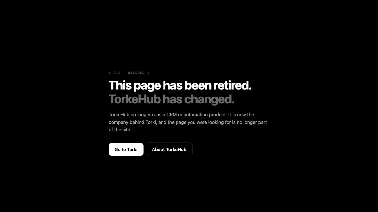 TorkeHub website screenshot