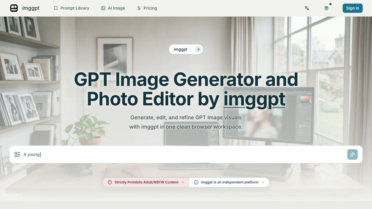 Imggpt - GPT Image AI 网站截图