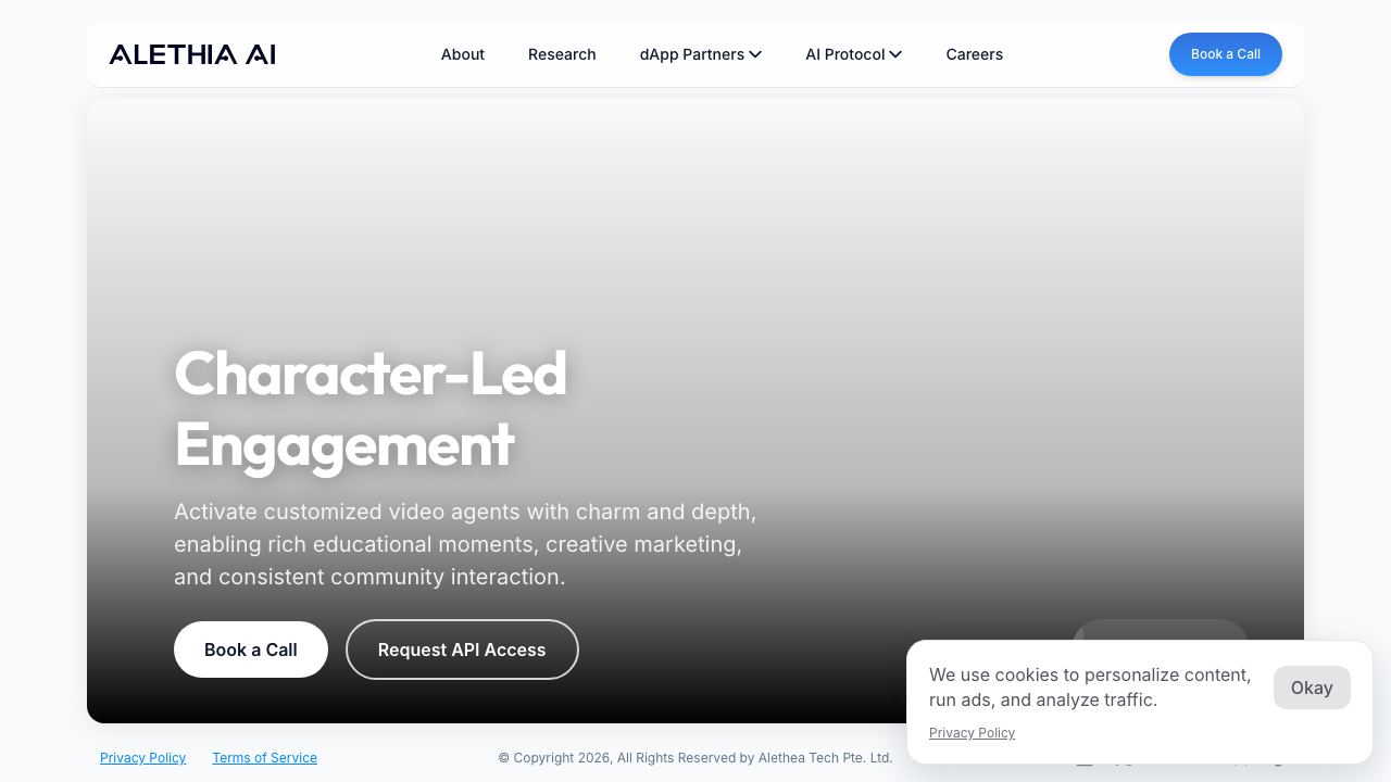 Alethea website screenshot