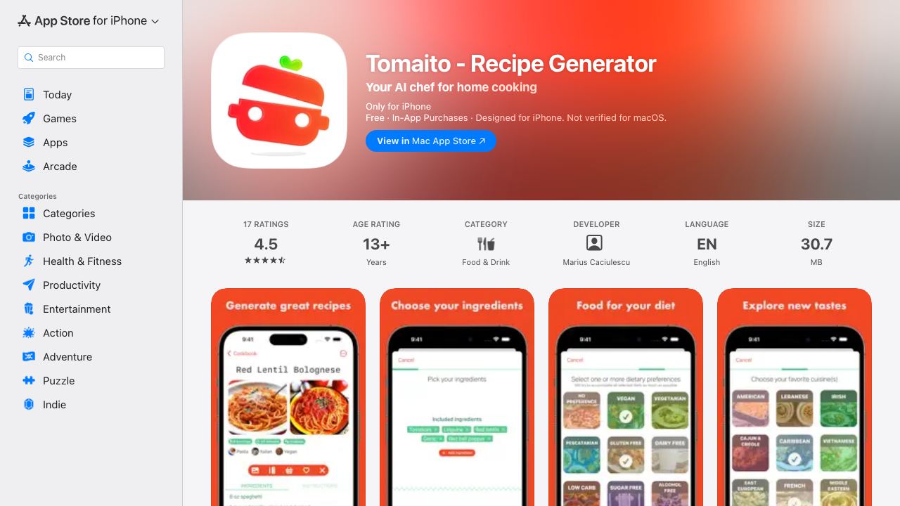 Tomaito 网站截图