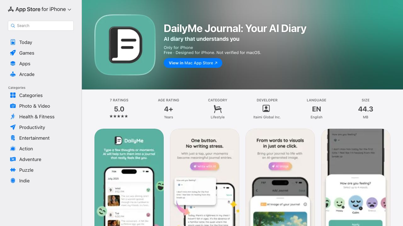 DailyMe Journal 网站截图