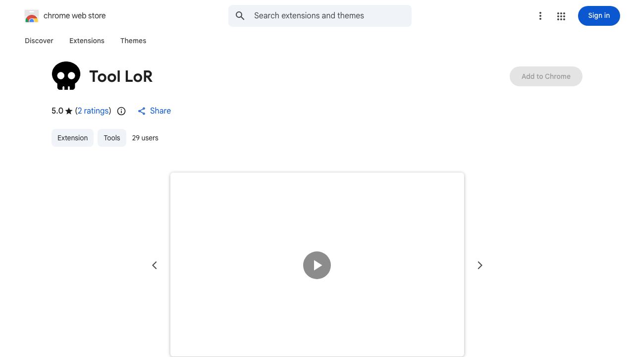Tool LoR website screenshot
