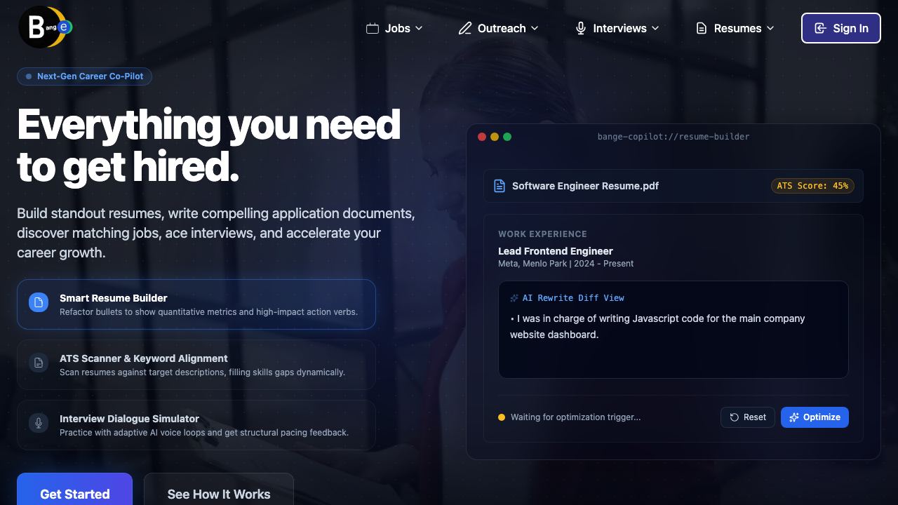 Bange.io 网站截图
