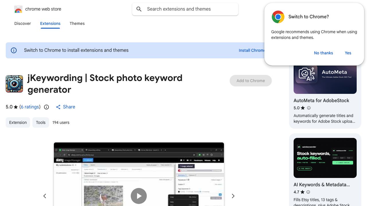 jKeywording | Stock photo keyword generator 网站截图