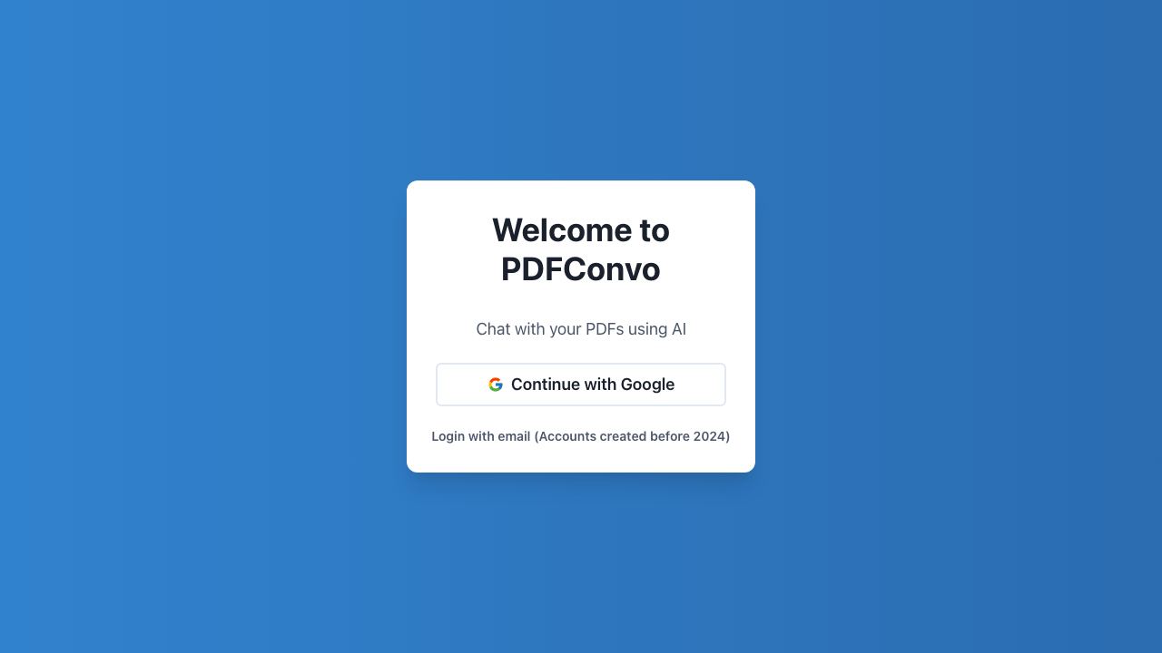 PDFConvo chat with your pdf website screenshot