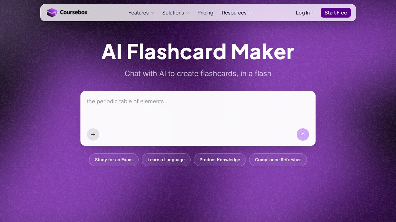 AI Flashcard Maker by Coursebox 网站截图