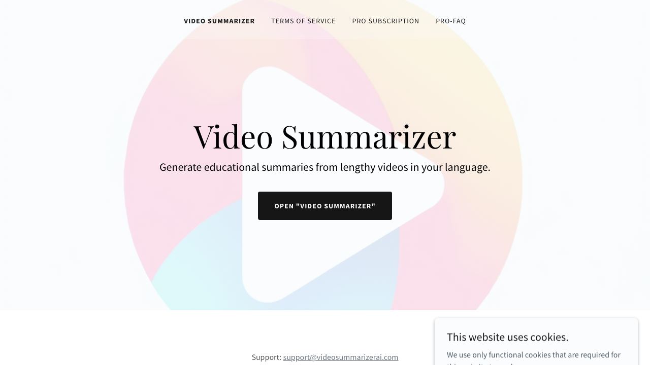 Video Summary AI 网站截图