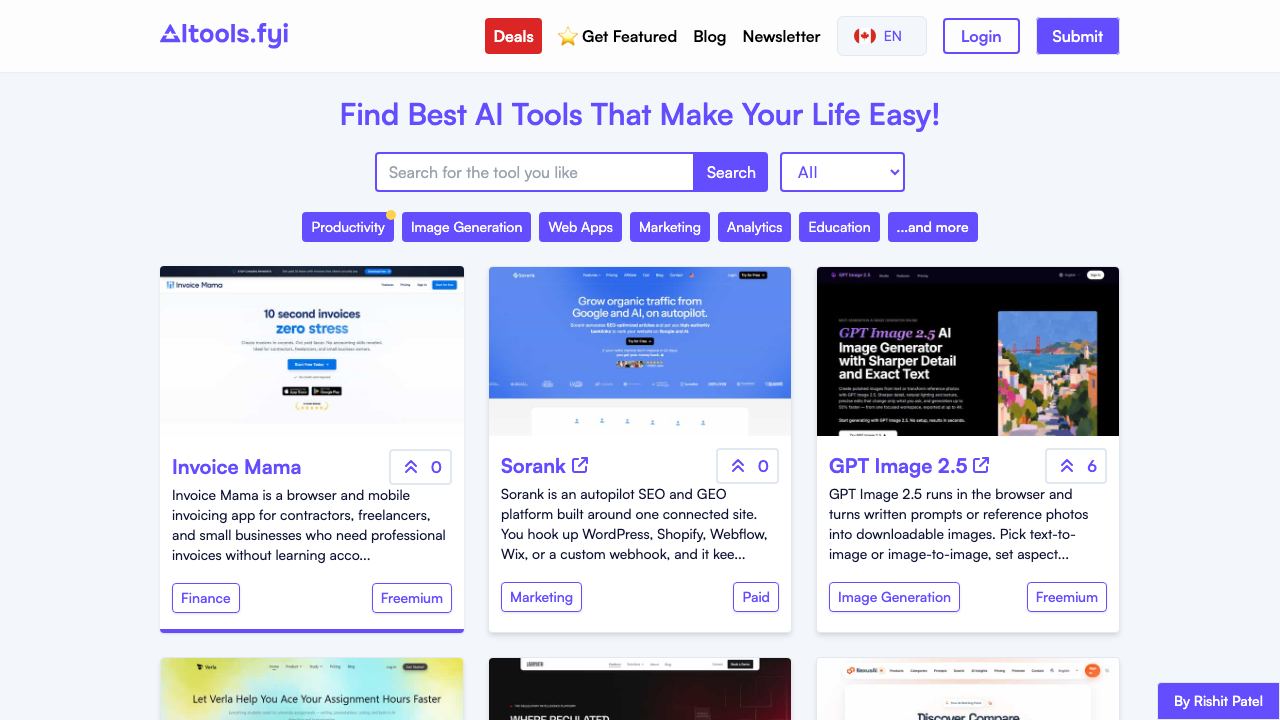 AI Tools FYI website screenshot