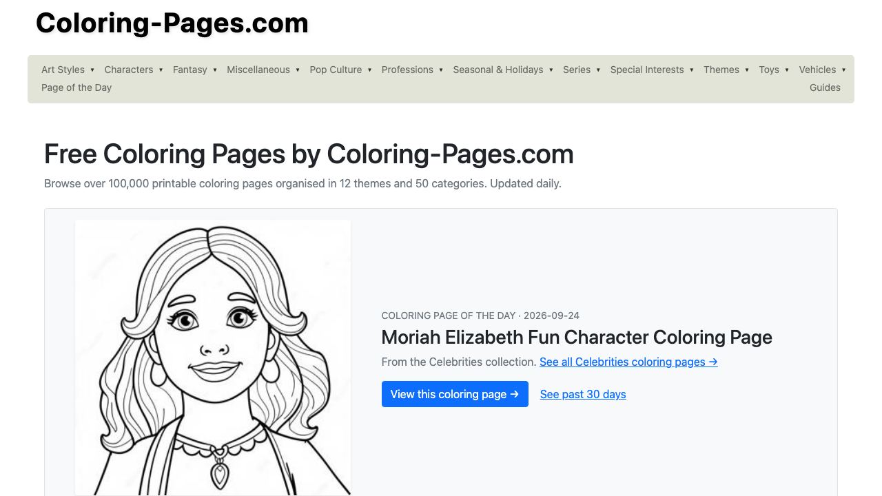Coloring Pages Every Day 网站截图