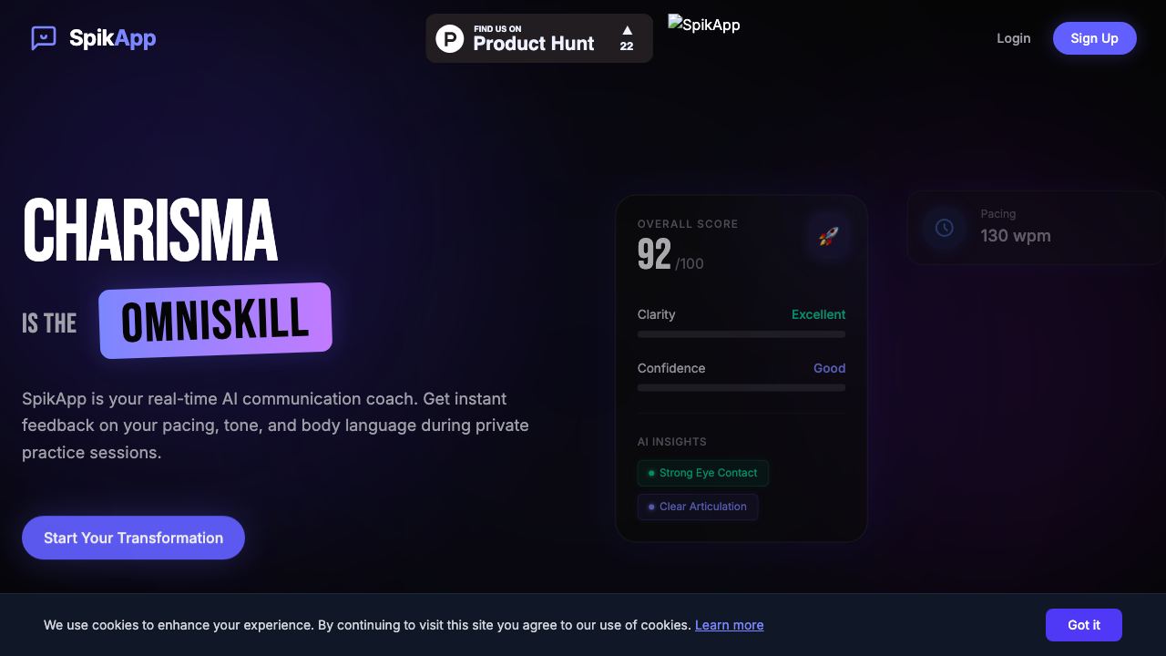 SpikApp website screenshot