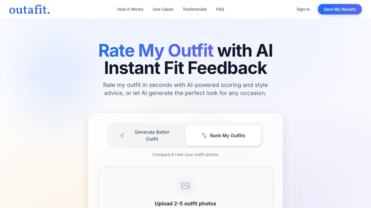 Outafit - #1 Leading AI Outfit Reviewer 网站截图