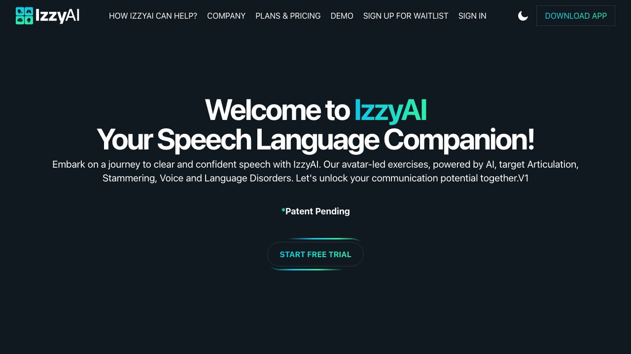 IzzyAI website screenshot