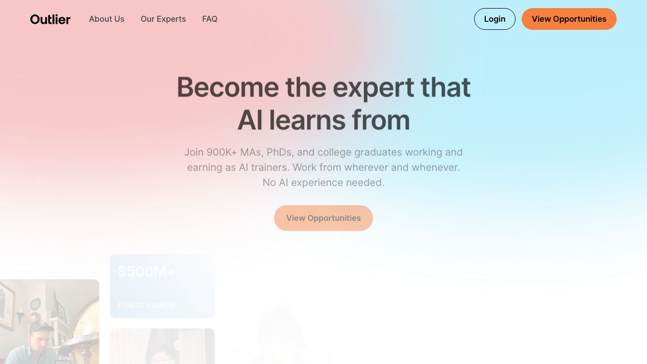 Outlier AI 网站截图