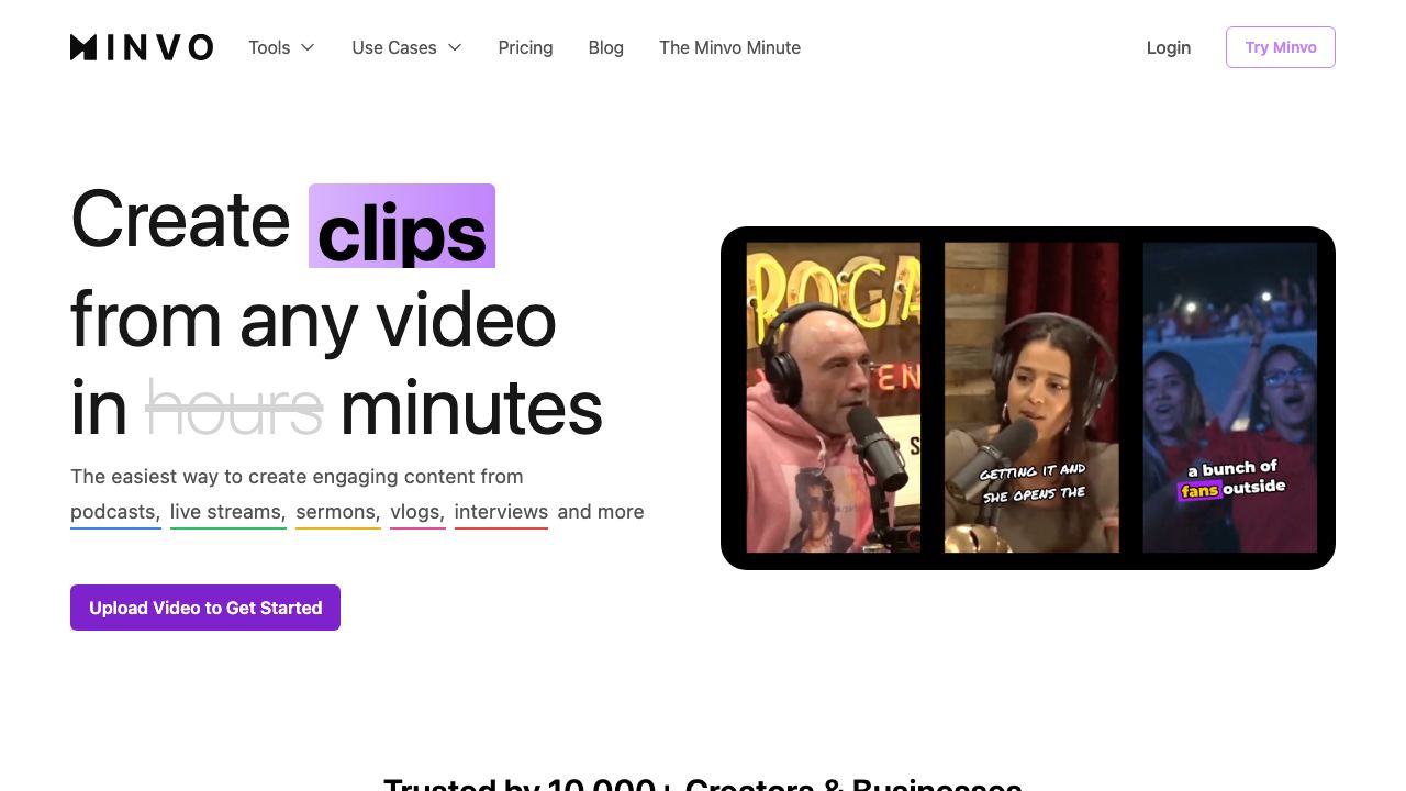 Minvo website screenshot