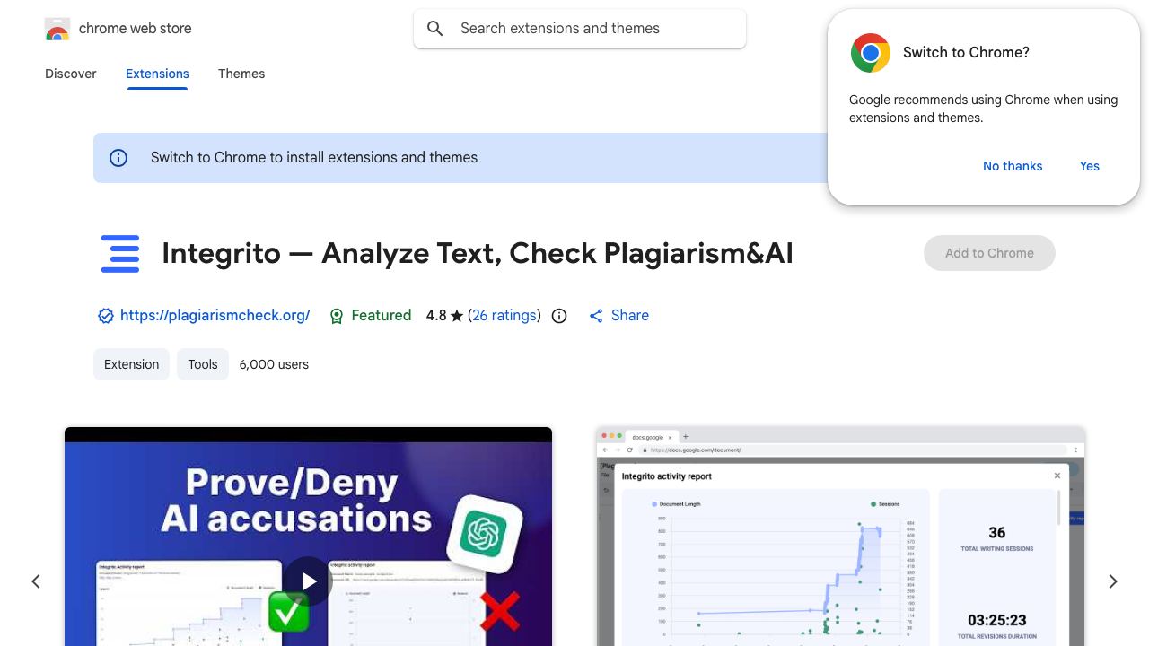 Integrito — Analyze Text, Check Plagiarism&AI 网站截图