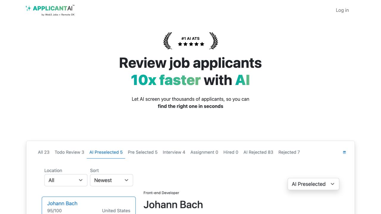 ApplicantAI website screenshot