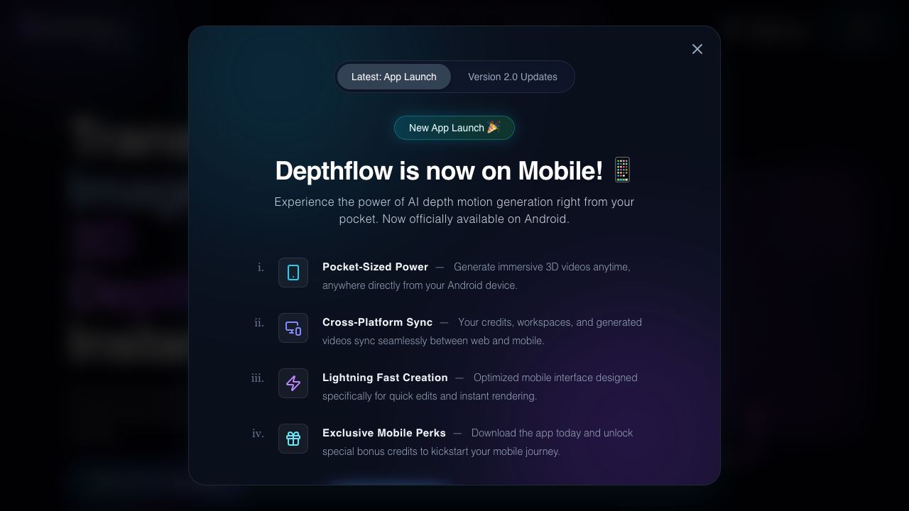 Depthflow AI website screenshot