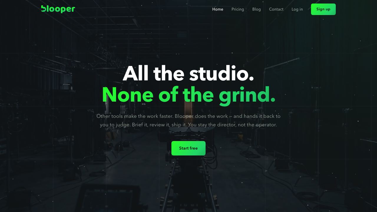 Blooper website screenshot