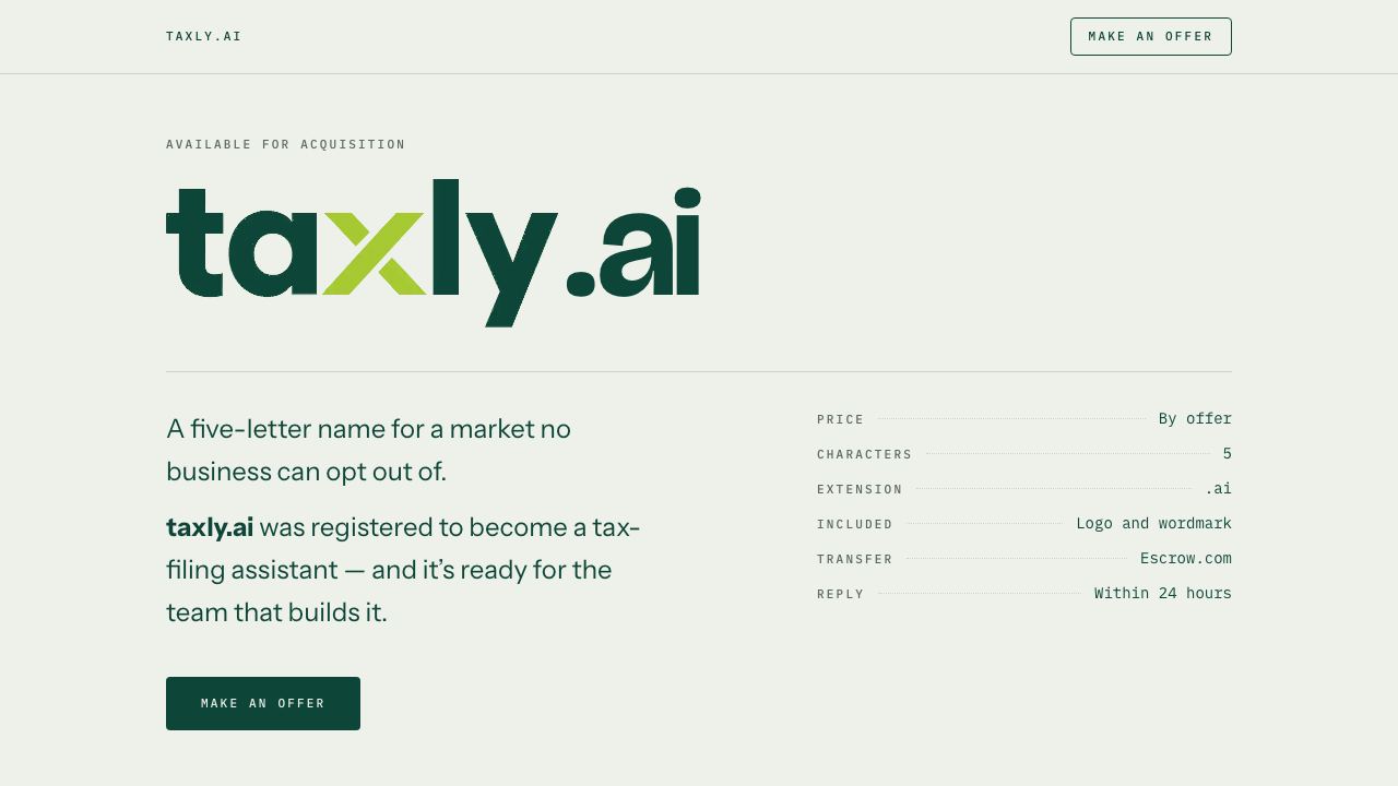 Taxly.ai website screenshot