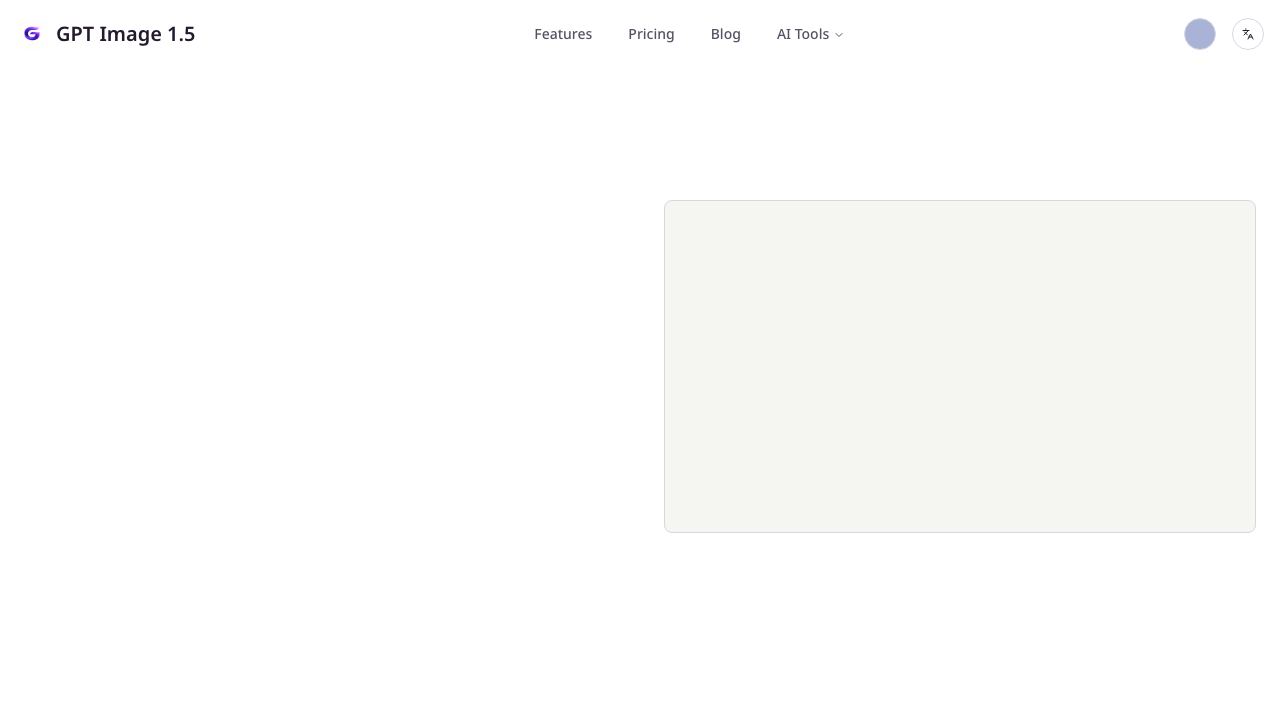 GPT Image 1.5 Generator 网站截图
