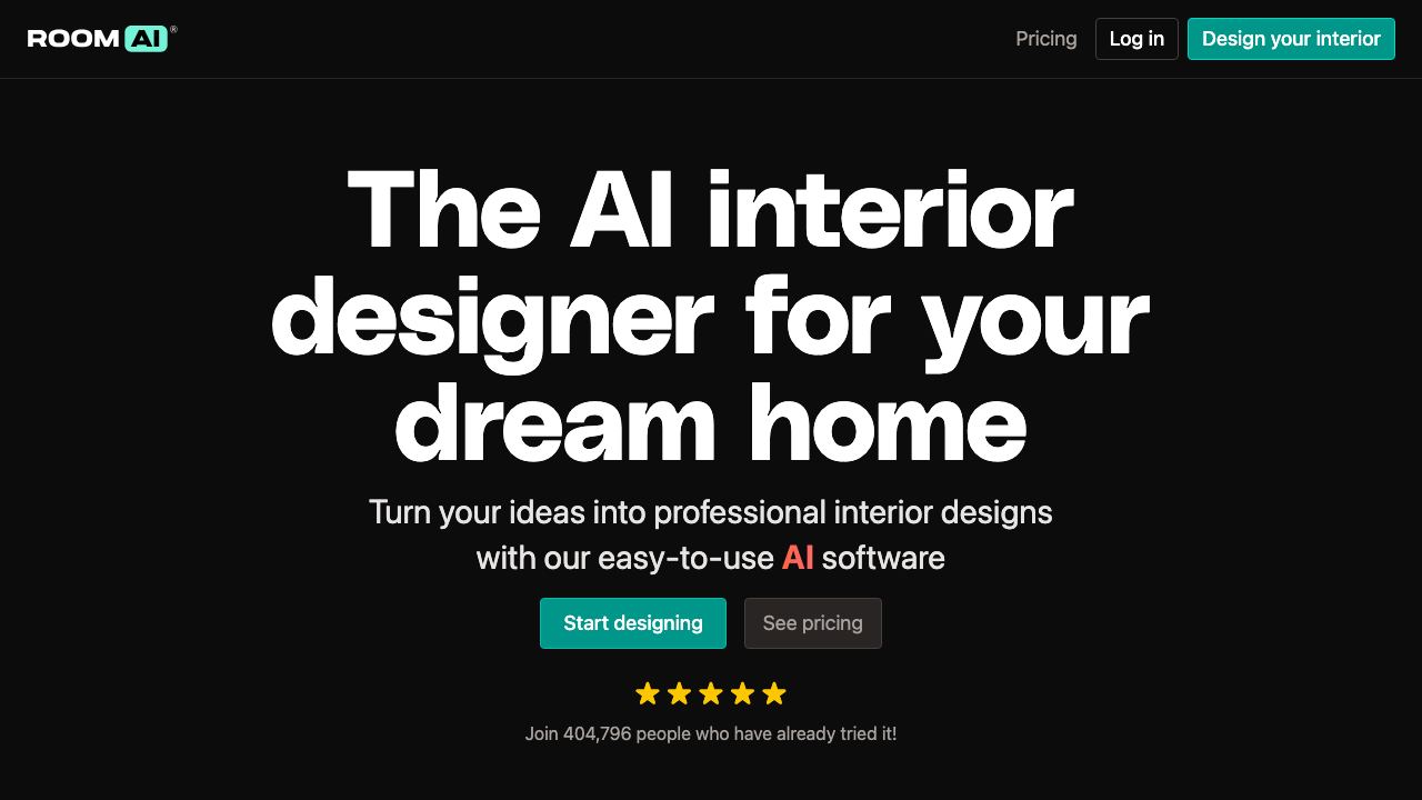 Room AI website screenshot
