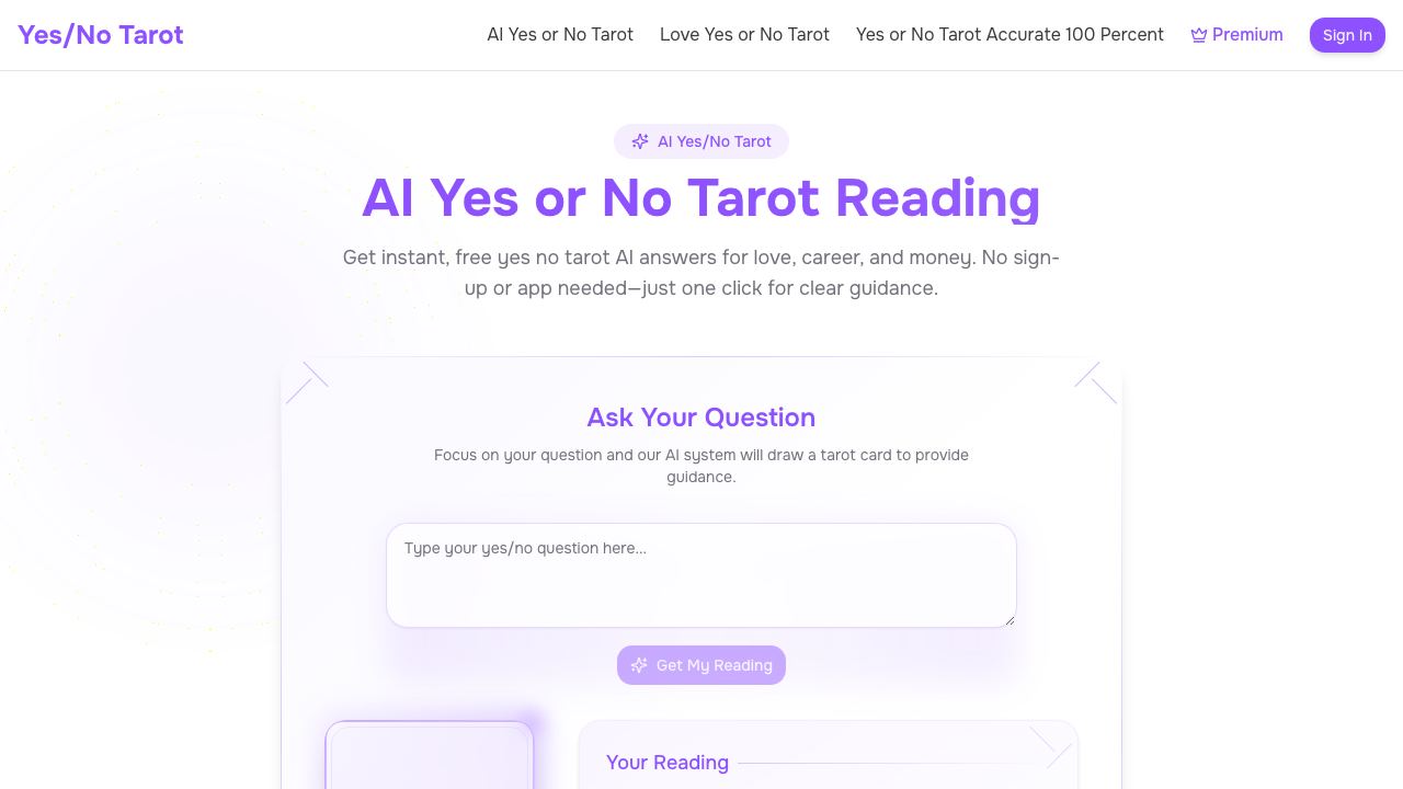 AI Yes No Tarot 网站截图
