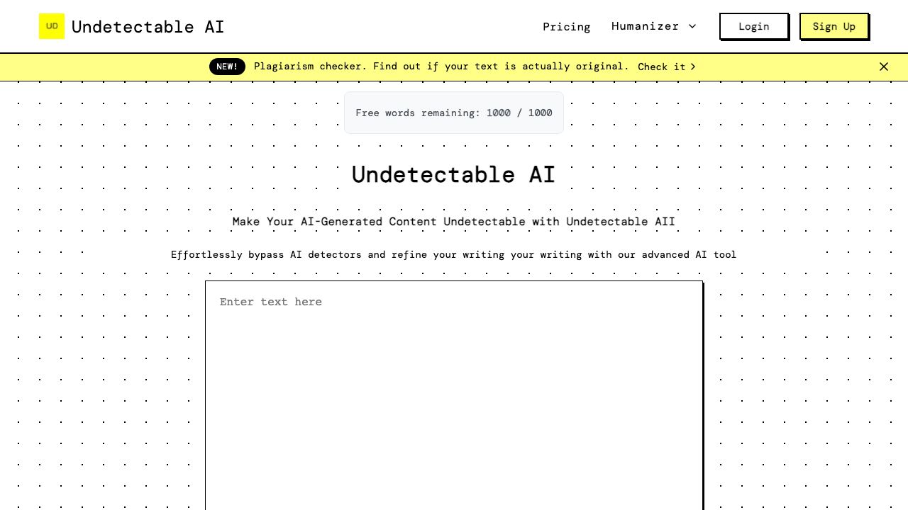 Undetectable AI Pro 网站截图