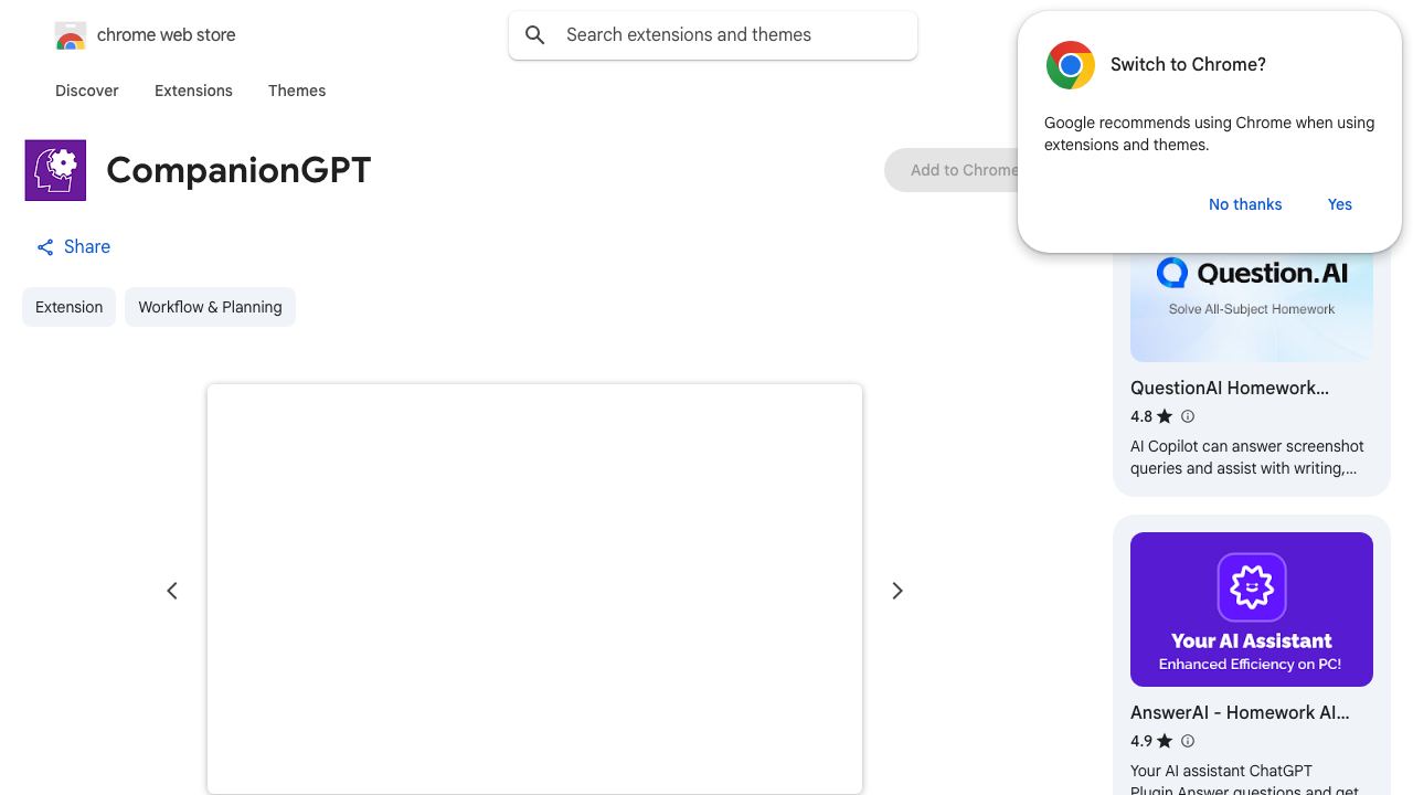 CompanionGPT 网站截图