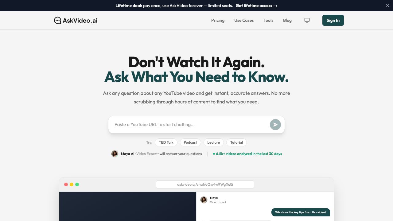 AskVideo.ai 网站截图