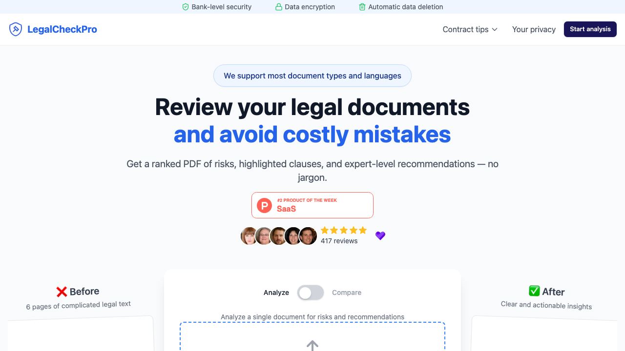 LegalCheckPro 网站截图