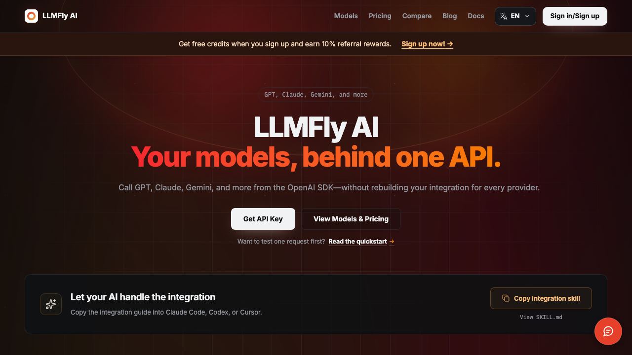 LLMFly AI 网站截图