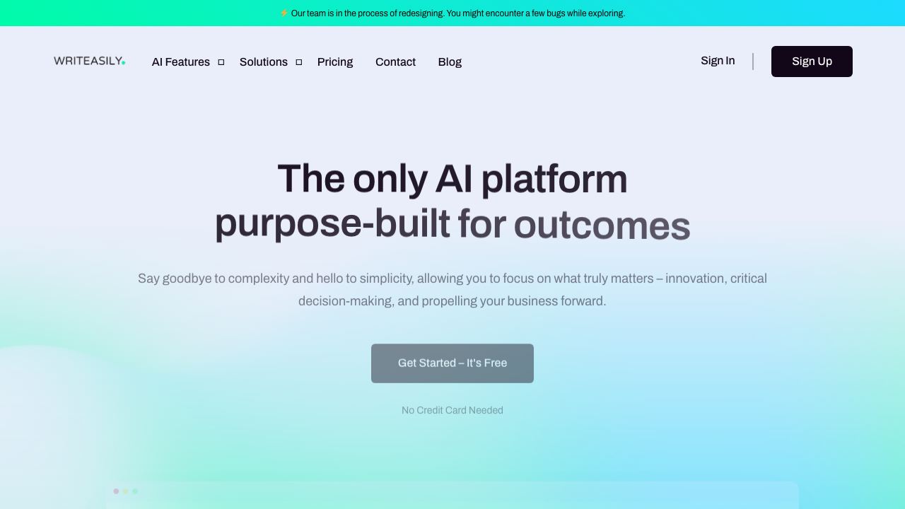 Writeasily website screenshot