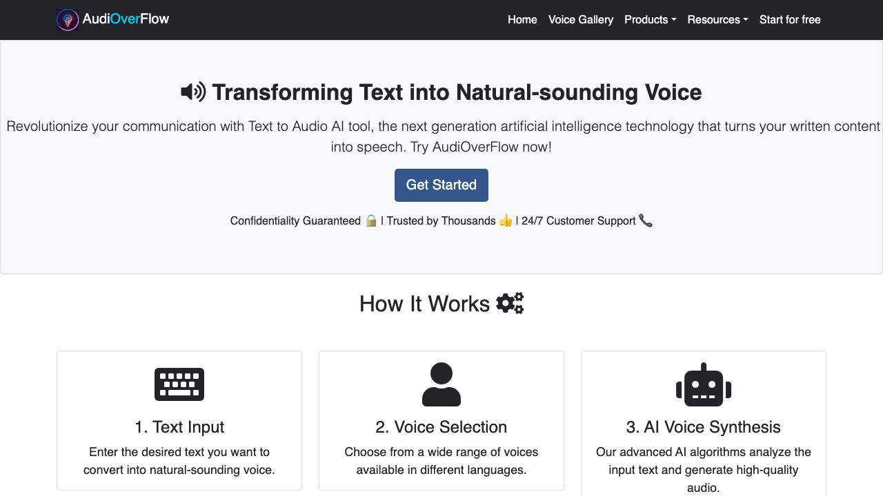AudiOverFlow 网站截图