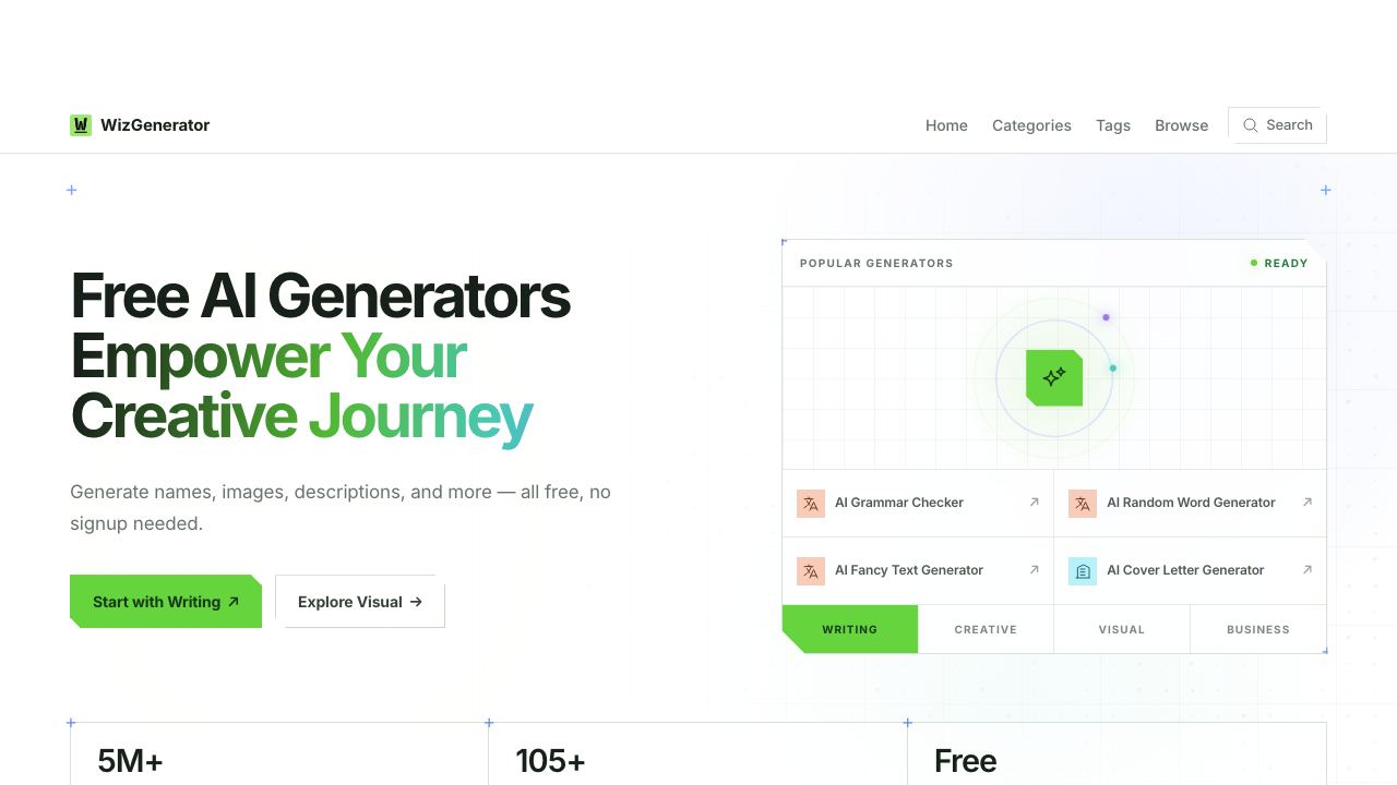 WizGenerator 网站截图