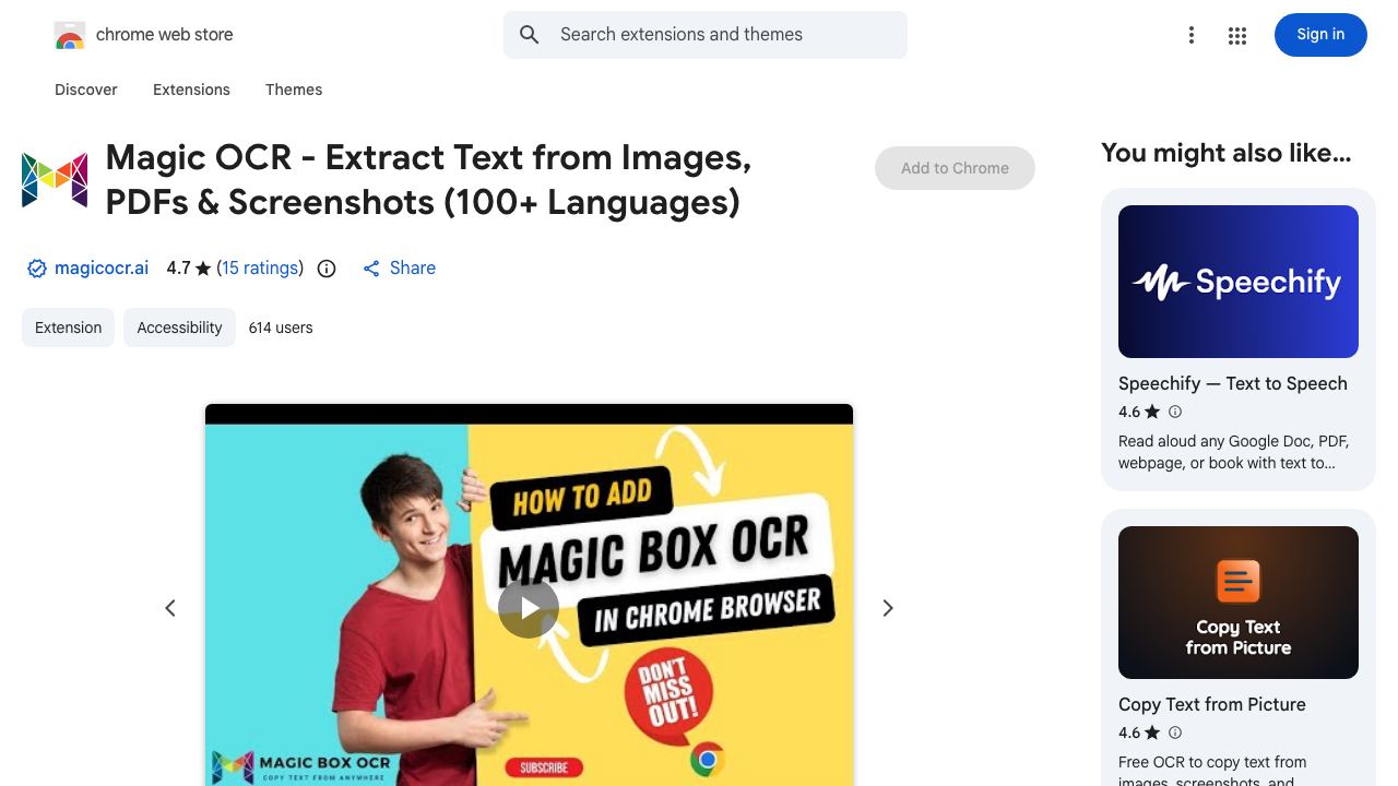 Magic OCR website screenshot
