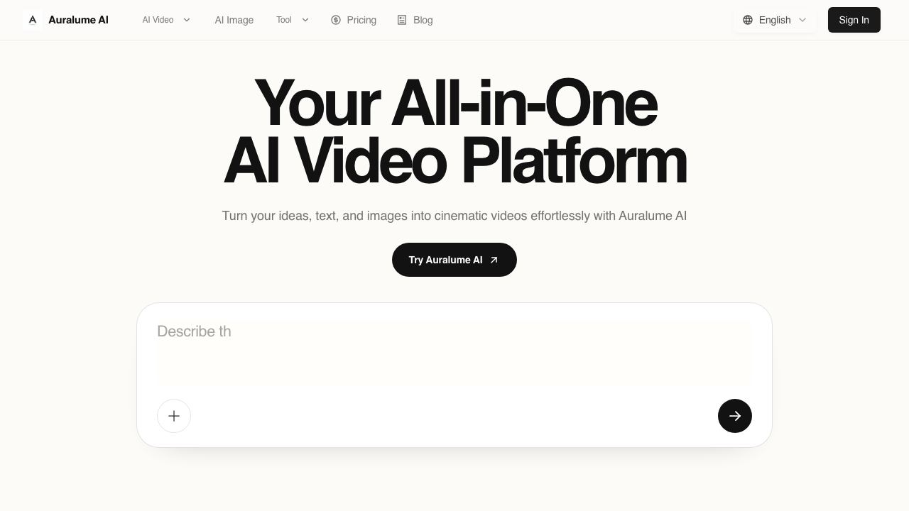 Auralume AI 网站截图