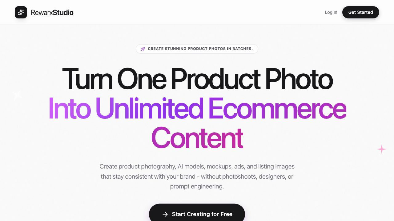 RewarxStudio website screenshot