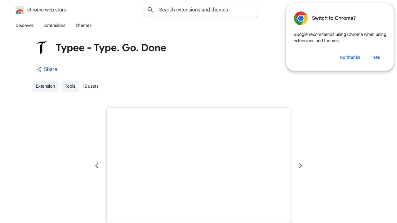 Typee Browser Extension website screenshot