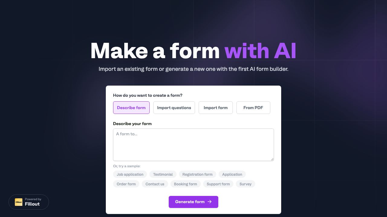 AI Form Builder 网站截图