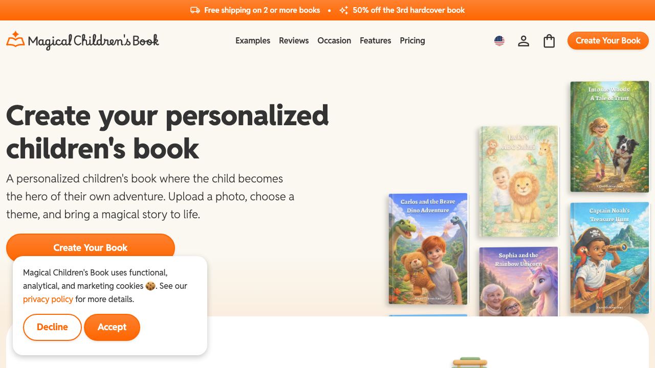 Magical Children's Book website screenshot