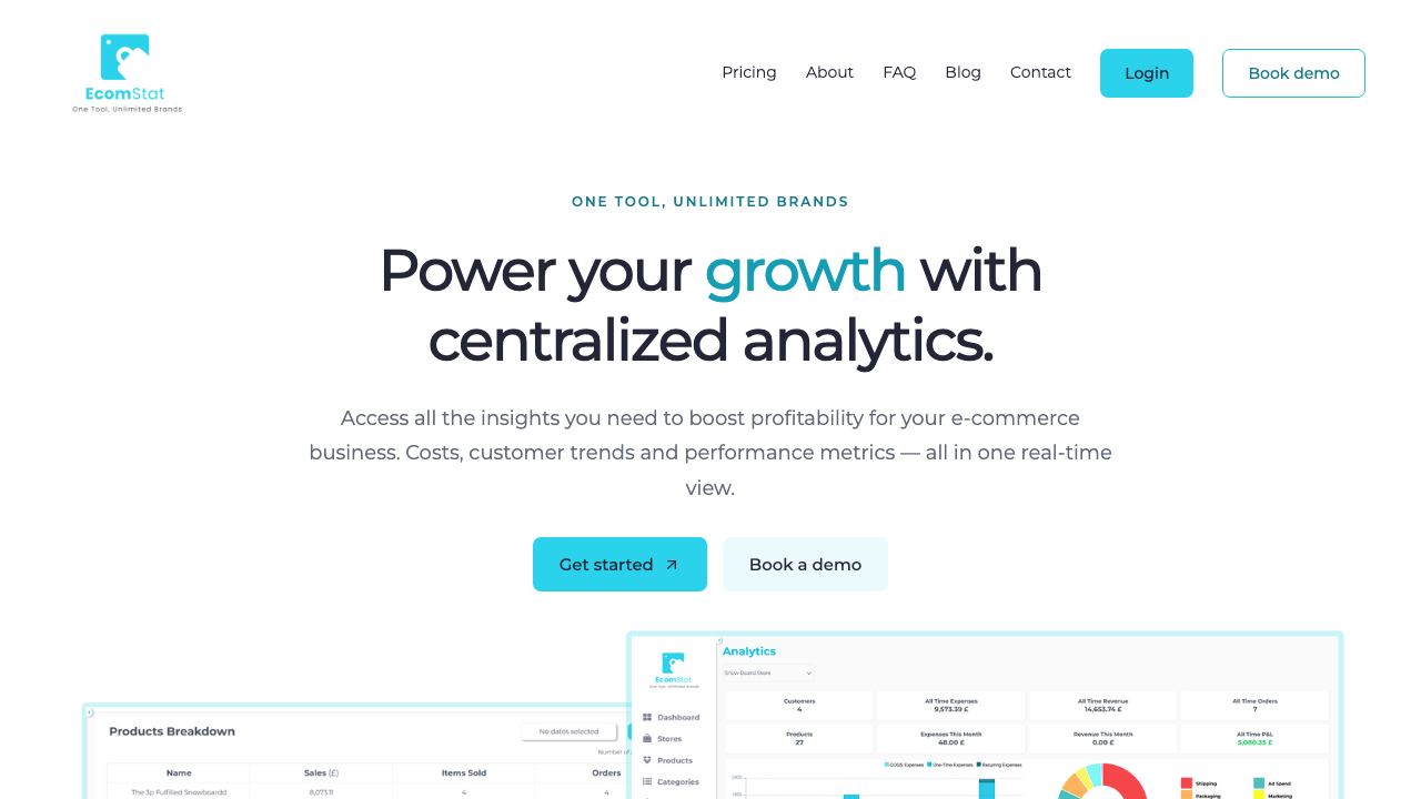 EcomStat website screenshot