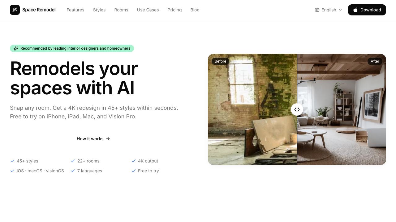 RoomAI website screenshot