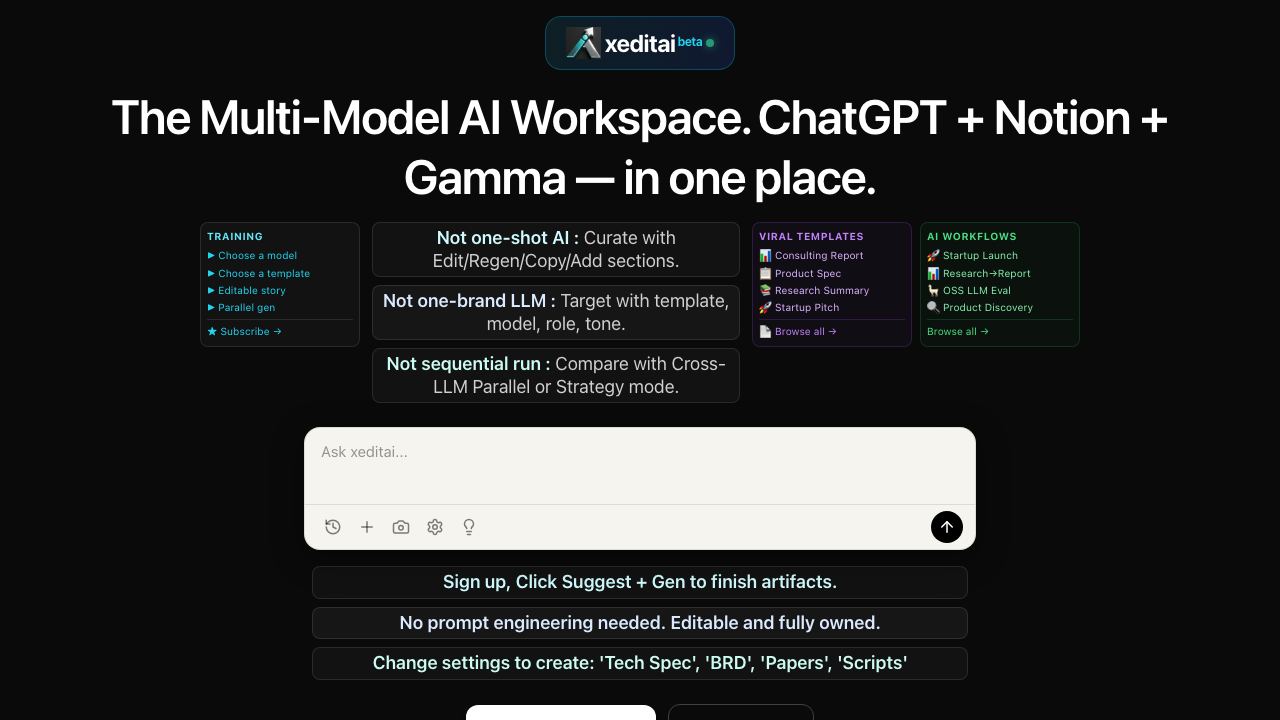 xeditai website screenshot