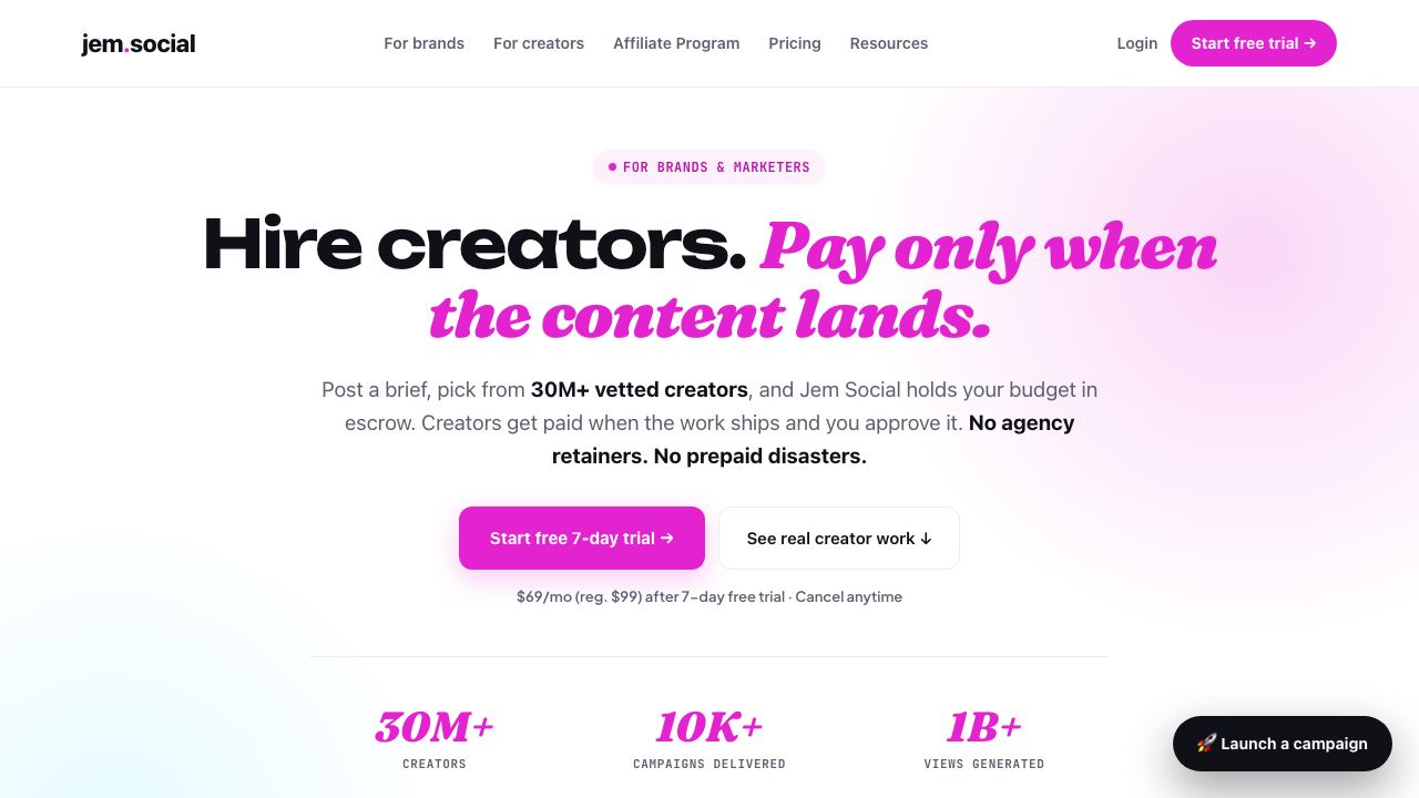 Jem Social 网站截图
