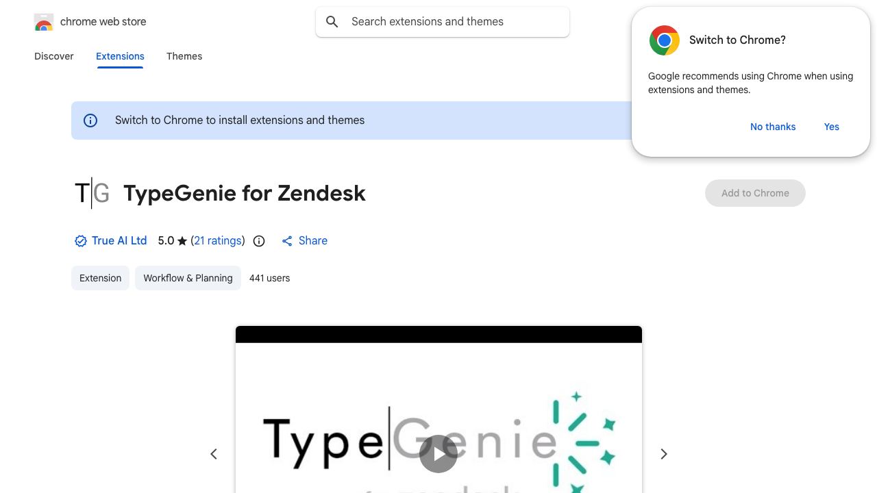 TypeGenie for Zendesk 网站截图