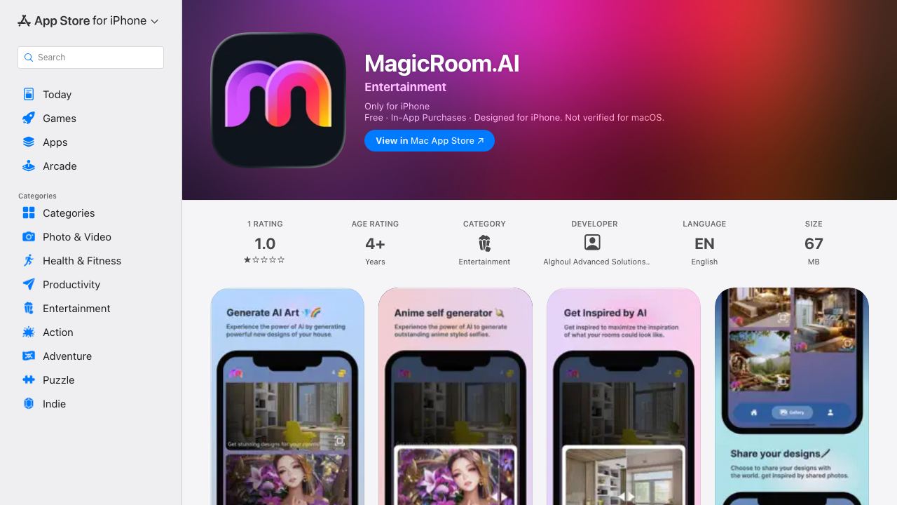 MagicRoom website screenshot