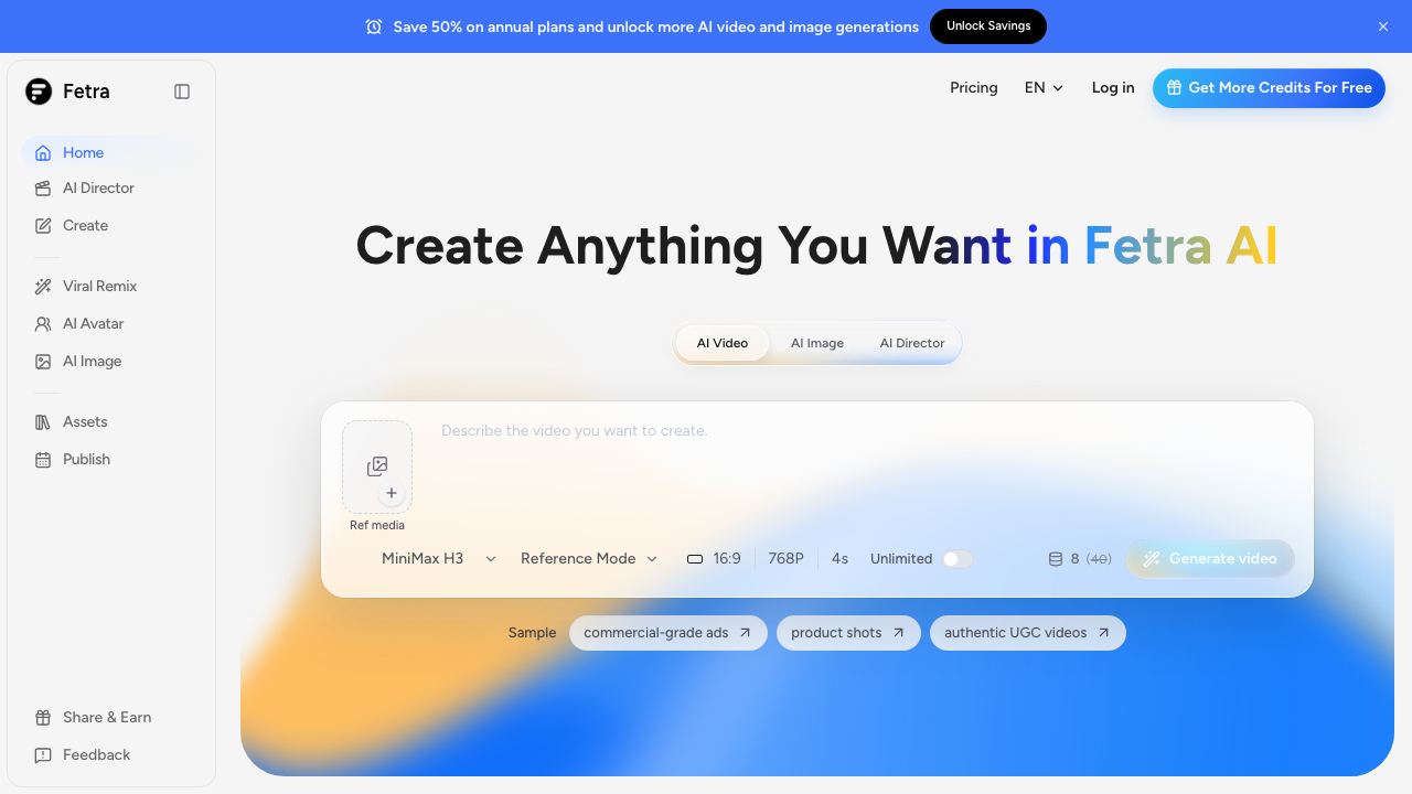 Fetra AI 网站截图