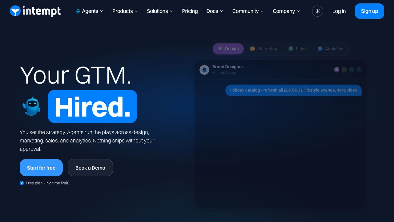 Intempt website screenshot