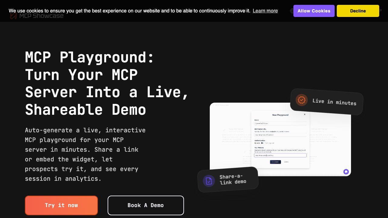 MCP Showcase 网站截图